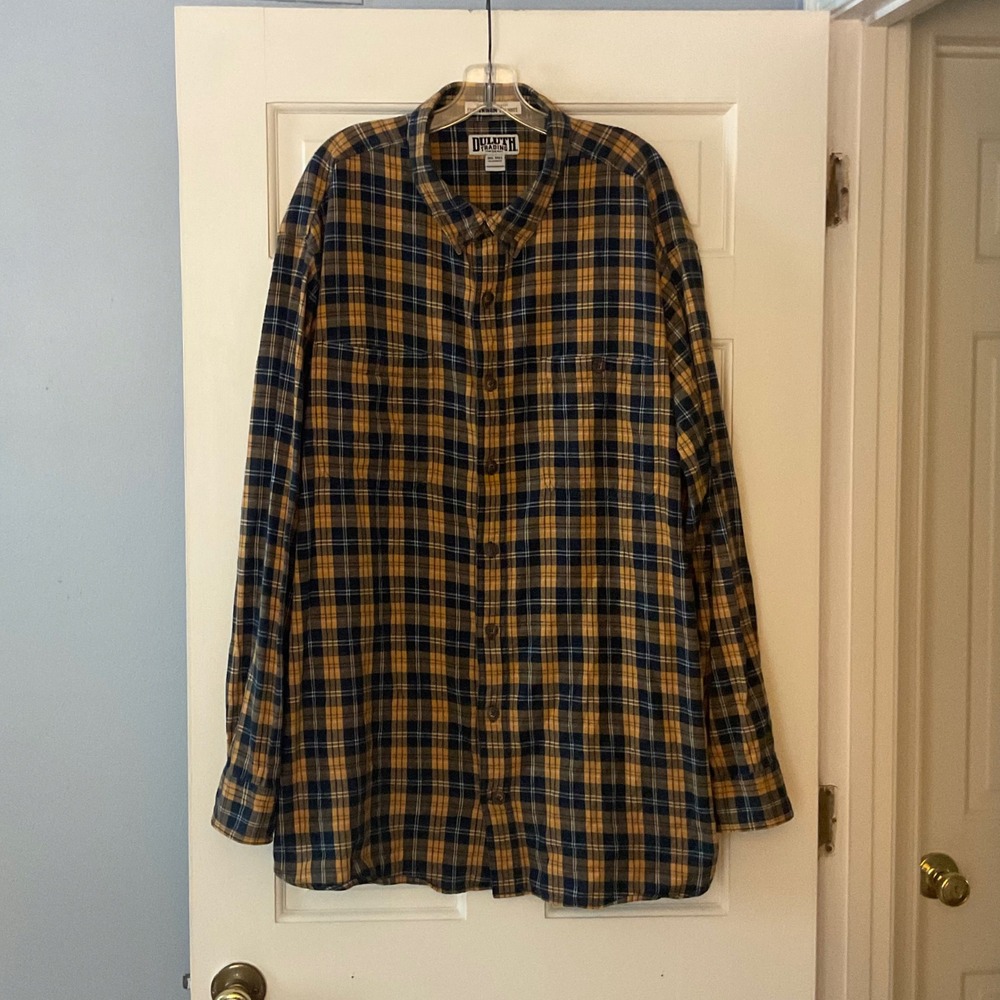 Duluth Trading Free Swingin Flannel Shirt 3XLT 3XLTall Plaid Workwear Rugged